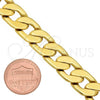 Oro Laminado Basic Necklace, Gold Filled Style Curb Design, Polished, Golden Finish, 5.222.001.20