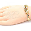 Oro Laminado Fancy Bracelet, Gold Filled Style with Multicolor Cubic Zirconia, Polished, Golden Finish, 03.210.0083.1.07