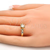 Oro Laminado Multi Stone Ring, Gold Filled Style with White Cubic Zirconia, Polished, Golden Finish, 01.99.0050.09 (Size 9)