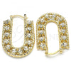 Oro Laminado Small Hoop, Gold Filled Style with White Crystal, Diamond Cutting Finish, Golden Finish, 02.122.0101.25