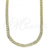 Oro Laminado Basic Necklace, Gold Filled Style Curb Design, Polished, Golden Finish, 04.213.0139.26