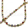 Oro Laminado Necklace and Bracelet, Gold Filled Style with Multicolor Cubic Zirconia, Polished, Golden Finish, 06.205.0031.4