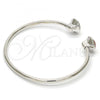 Rhodium Plated Individual Bangle, with Luminous Green Swarovski Crystals, Polished, Rhodium Finish, 07.239.0007.12 (03 MM Thickness, One size fits all)