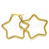 Stainless Steel Medium Hoop, Star Design, Polished, Golden Finish, 02.356.0005.35