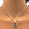 Sterling Silver Earring and Pendant Adult Set, with White Cubic Zirconia, Polished, Rhodium Finish, 10.175.0019