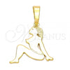 Oro Laminado Fancy Pendant, Gold Filled Style Diamond Cutting Finish, Golden Finish, 05.163.0011