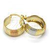 Oro Laminado Small Hoop, Gold Filled Style Diamond Cutting Finish, Tricolor, 02.163.0034.1.20