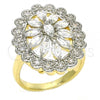Oro Laminado Multi Stone Ring, Gold Filled Style with White Cubic Zirconia, Polished, Two Tone, 01.210.0073.08 (Size 8)