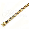 Oro Laminado Tennis Bracelet, Gold Filled Style with Sapphire Blue and White Cubic Zirconia, Polished, Golden Finish, 03.210.0078.3.08