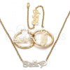 Oro Laminado Necklace, Bracelet and Earring, Gold Filled Style Polished, Golden Finish, 06.63.0252