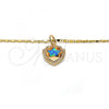 Oro Laminado Pendant Necklace, Gold Filled Style Star Design, with Blue Topaz Opal and White Micro Pave, Polished, Golden Finish, 04.63.1325.2.18