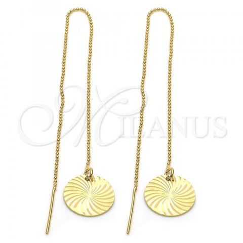 Oro Laminado Threader Earring, Gold Filled Style Golden Finish, 5.117.006