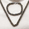 Stainless Steel Necklace and Bracelet, Polished, Two Tone, 06.363.0063.1