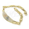 Oro Laminado ID Bracelet, Gold Filled Style Polished, Tricolor, 03.63.1934.1.07
