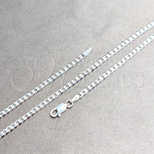 Sterling Silver Basic Anklet, Curb Design, Polished, Silver Finish, 03.420.0032.10