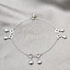 Sterling Silver Fancy Anklet, Shell Design, Polished, Silver Finish, 03.409.0074.10