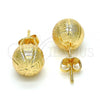 Oro Laminado Stud Earring, Gold Filled Style Matte Finish, Golden Finish, 02.100.0060