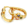 Oro Laminado Small Hoop, Gold Filled Style with Multicolor Cubic Zirconia, Polished, Golden Finish, 02.196.0022.2.18