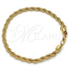 Gold Tone Basic Bracelet, Rope Design, Polished, Golden Finish, 04.242.0041.09GT
