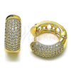 Oro Laminado Huggie Hoop, Gold Filled Style with White Cubic Zirconia, Polished, Golden Finish, 02.213.0751.22