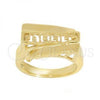 Oro Laminado Elegant Ring, Gold Filled Style Greek Key Design, Polished, Golden Finish, 5.175.011.07 (Size 7)