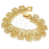 Gold Tone Fancy Bracelet, Diamond Cutting Finish, Golden Finish, 03.100.0031.08.GT