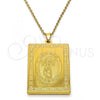 Stainless Steel Religious Pendant, Divino Niño Design, Polished, Golden Finish, 05.247.0005