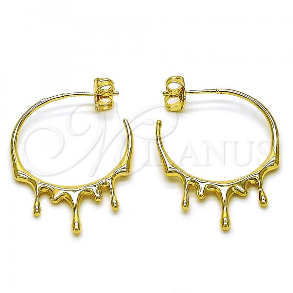 Oro Laminado Medium Hoop, Gold Filled Style Polished, Golden Finish, 02.195.0173.25