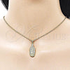 Oro Laminado Religious Pendant, Gold Filled Style Guadalupe Design, with White Cubic Zirconia, Polished, Golden Finish, 05.156.0210