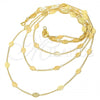 Oro Laminado Fancy Necklace, Gold Filled Style Leaf and Filigree Design, Polished, Golden Finish, 06.09.0001.24