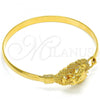 Oro Laminado Individual Bangle, Gold Filled Style Lion Design, Polished, Golden Finish, 07.192.0033.04 (05 MM Thickness, Size 4 - 2.25 Diameter)