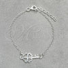 Sterling Silver Fancy Bracelet, key Design, Polished, Silver Finish, 03.392.0023.07