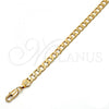 Oro Laminado Basic Anklet, Gold Filled Style Curb Design, Polished, Golden Finish, 5.222.004.10