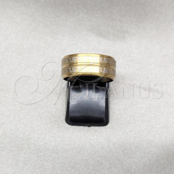 Stainless Steel Mens Ring, Polished, Golden Finish, 01.63.0636.07