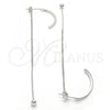 Sterling Silver Long Earring, Polished, Rhodium Finish, 02.186.0096