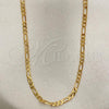 Oro Laminado Basic Necklace, Gold Filled Style Figaro Design, Polished, Golden Finish, 04.32.0017.22
