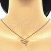 Sterling Silver Pendant Necklace, with White Cubic Zirconia, Polished, Golden Finish, 04.336.0059.2.16