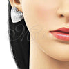 Rhodium Plated Stud Earring, Heart and Hollow Design, Diamond Cutting Finish, Rhodium Finish, 02.411.0041.1