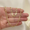 Oro Laminado Basic Necklace, Gold Filled Style Figaro Design, Polished, Golden Finish, 5.222.016.22