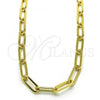 Oro Laminado Basic Necklace, Gold Filled Style Paperclip Design, Polished, Golden Finish, 04.378.0001.16