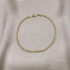 Oro Laminado Basic Anklet, Gold Filled Style Bismark Design, Polished, Golden Finish, 04.213.0262.10