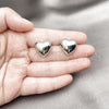 Rhodium Plated Stud Earring, Heart Design, Polished, Rhodium Finish, 02.385.0048.1