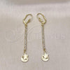 Oro Laminado Long Earring, Gold Filled Style Star Design, with  Cubic Zirconia, Golden Finish, 5.104.018