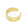 Oro Laminado Toe Ring, Gold Filled Style Sun Design, Polished, Golden Finish, 01.117.0008 (One size fits all)