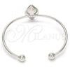 Rhodium Plated Individual Bangle, with Light Turquoise Swarovski Crystals, Polished, Rhodium Finish, 07.239.0006 (02 MM Thickness, One size fits all)
