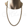 Oro Laminado Basic Necklace, Gold Filled Style Miami Cuban Design, Polished, Golden Finish, 5.223.010.30