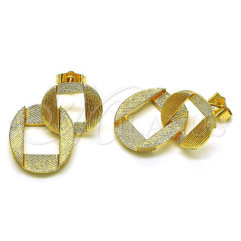 Oro Laminado Dangle Earring, Gold Filled Style Matte Finish, Golden Finish, 02.163.0216