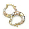 Oro Laminado Small Hoop, Gold Filled Style Polished, Tricolor, 02.65.2600.20