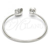 Rhodium Plated Individual Bangle, Butterfly Design, with Crystal Swarovski Crystals and Ivory Pearl, Polished, Rhodium Finish, 07.239.0005.1 (03 MM Thickness, One size fits all)