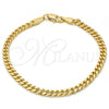 Oro Laminado Basic Bracelet, Gold Filled Style Miami Cuban Design, Polished, Golden Finish, 04.63.1360.07